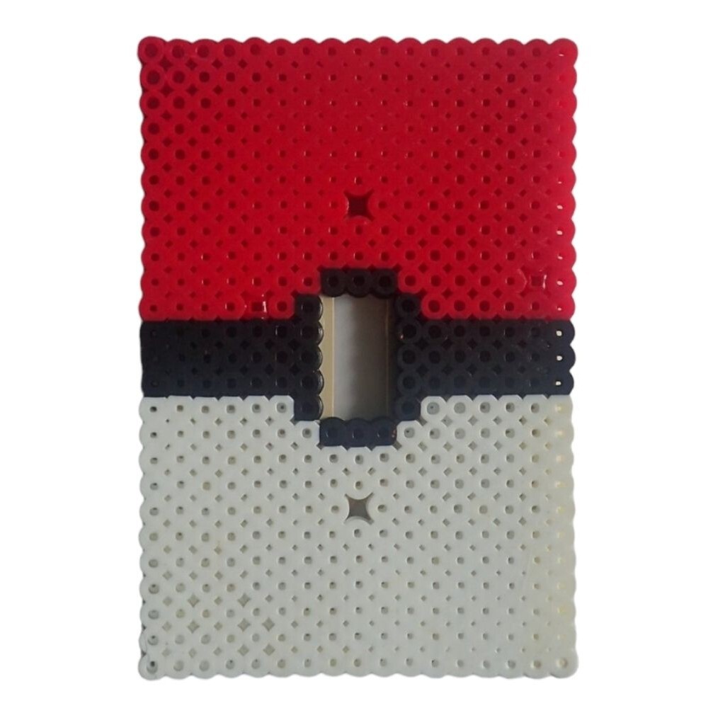 POKEBALL PERLER SWITCH PLATE - HANDMADE